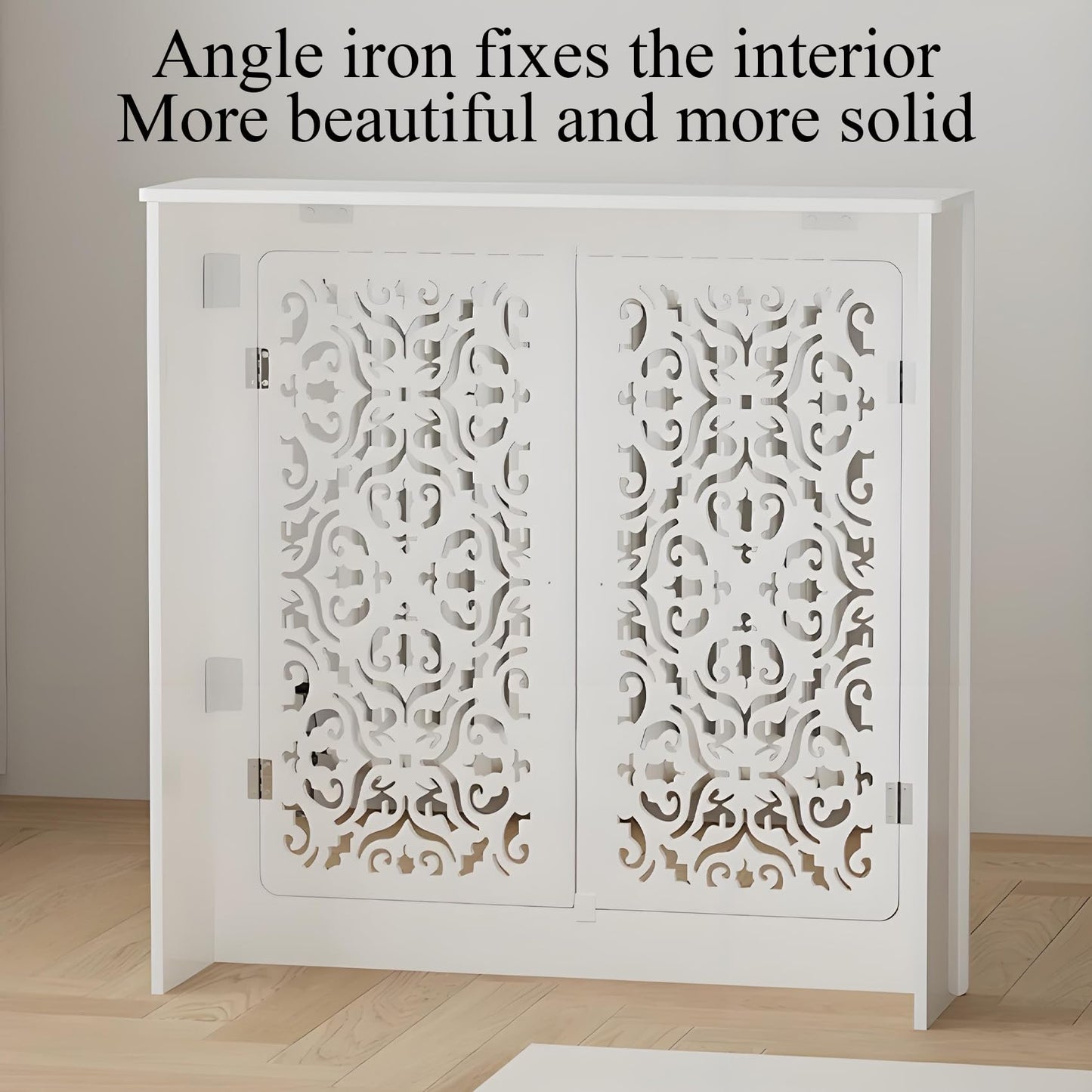 White Radiator Cover, Heater Cover Cabinet Shelf for Old Radiators, Modern Wood Cabinet Shelf Organizer for Living Room, Bedroom & Bathroom (White, 19.7 * 27.6 * 7.9in)