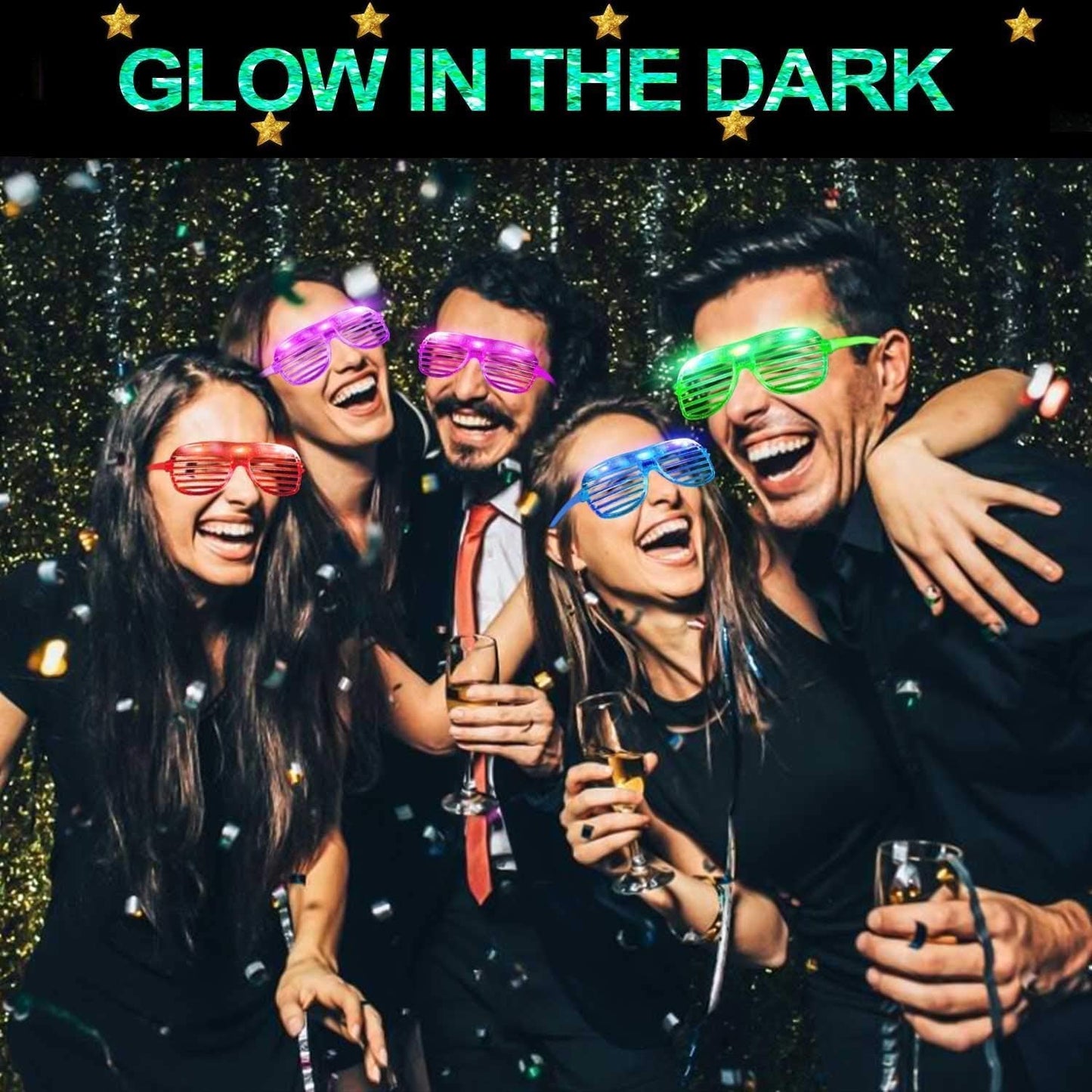 20 Pack LED Glasses Party Favors Light Up Glasses, Glow In The Dark Party Supplies Accessories for Kids Adult, Glasses Neon Sunglasses Birthday Wedding Pool Helloween Back to School Party Favors