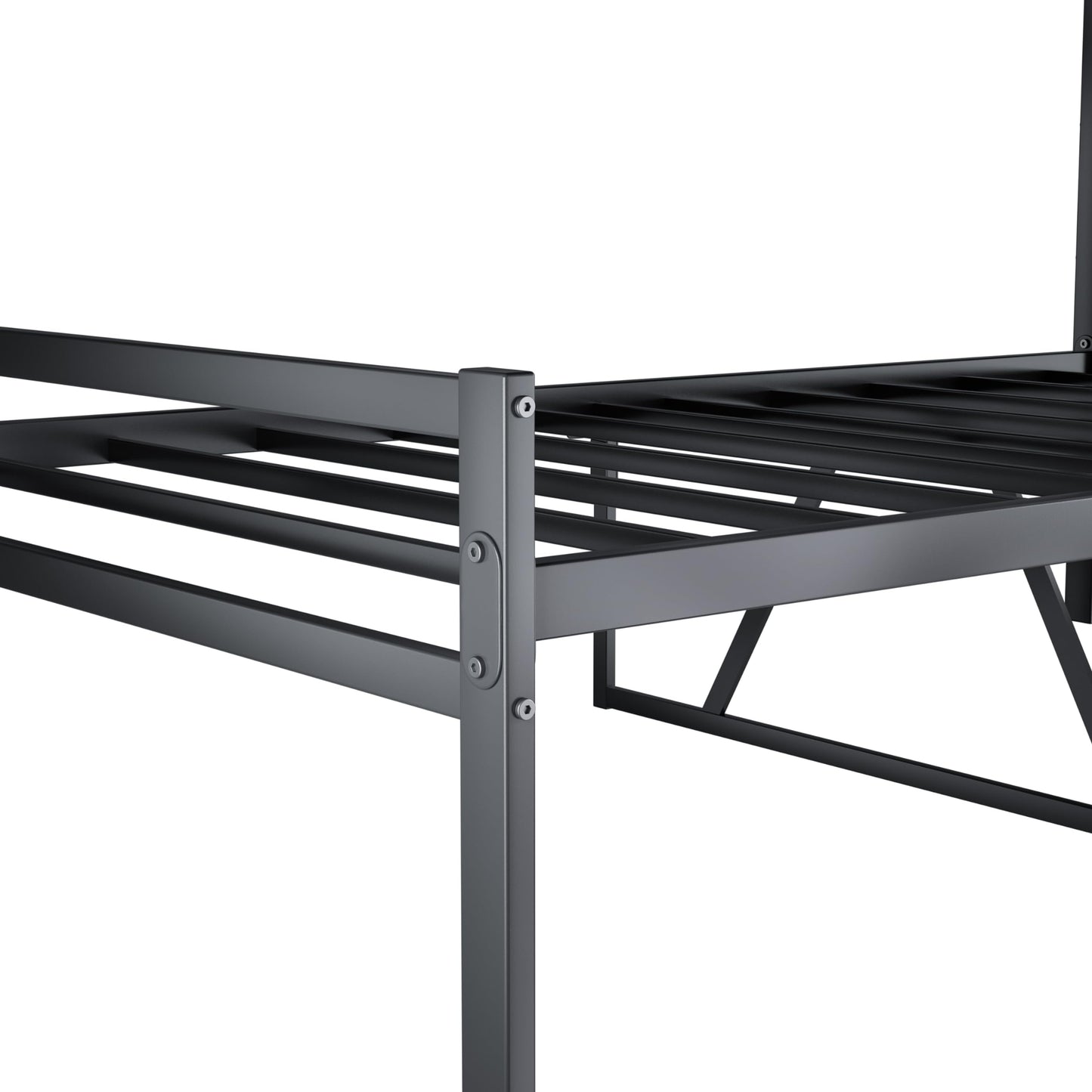 VRAXO Metal Platform Bed Frame with Headboard, Sturdy Metal Frame, No Box Spring Needed(Twin)
