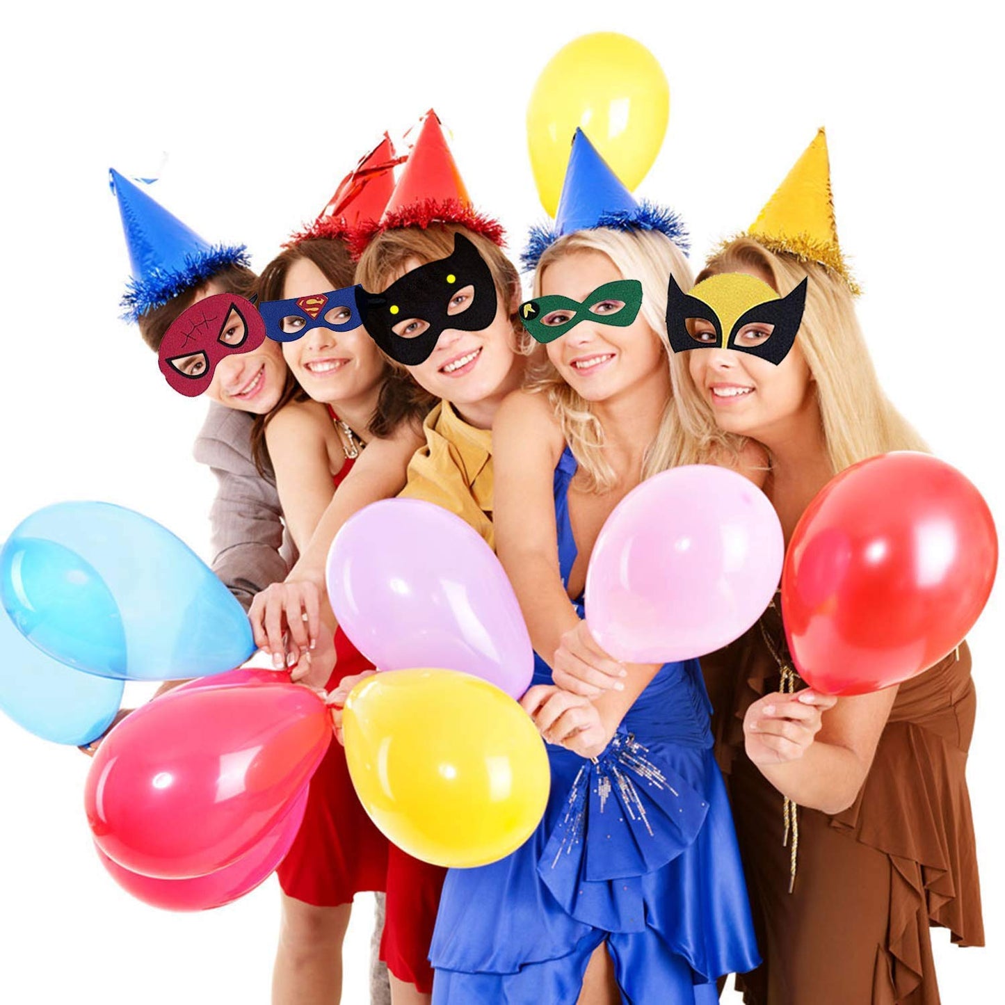 35 Packs Party Favors Masks for Kid, Cosplay Masks for Birthday, Hero Party Mask Children Masquerade Cosplay Eye Mask