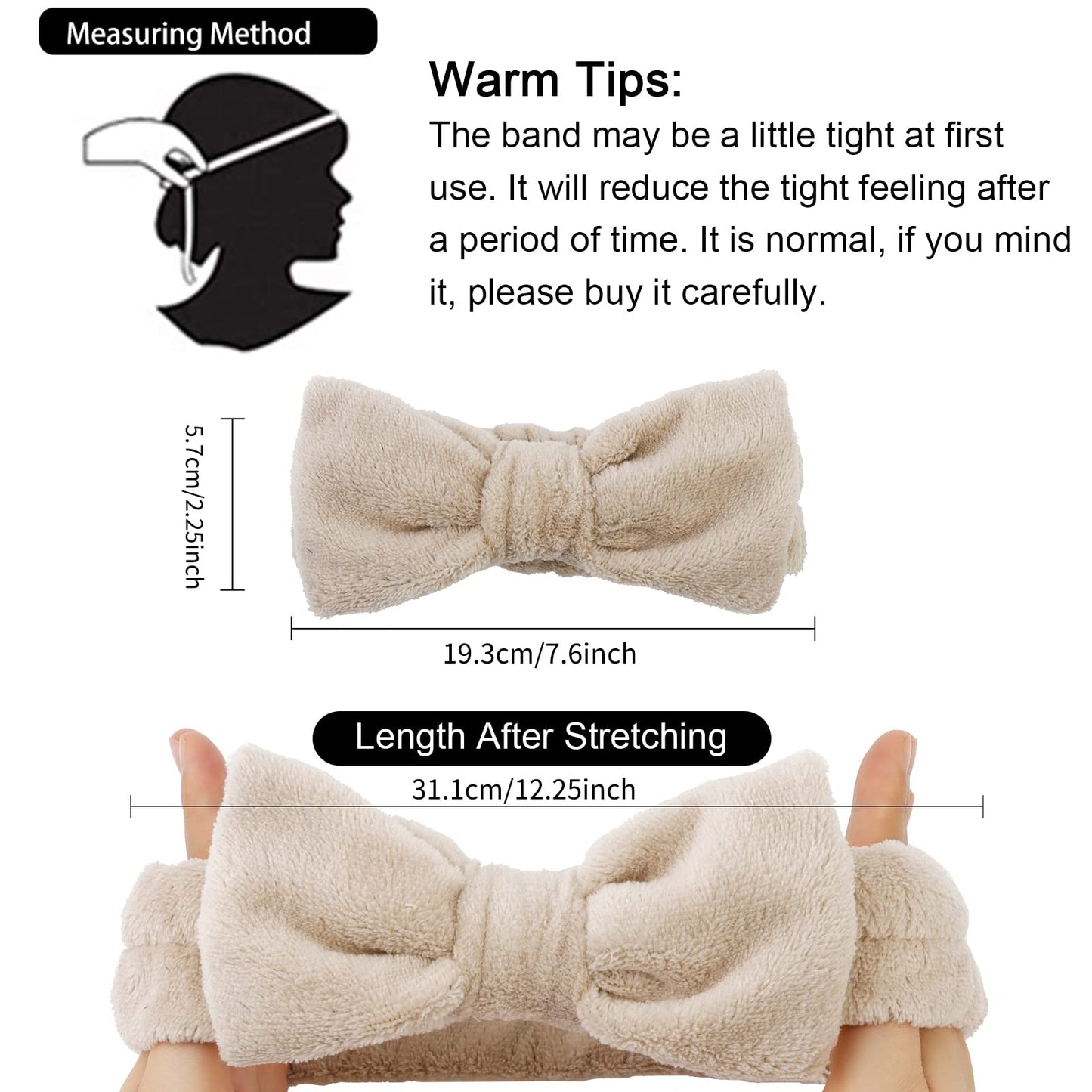 WHAVEL 6 Pack Spa Makeup and Facial Microfiber Bow Headbands - Fluffy Hair Bands for Skincare and Face Washing (Type 16)