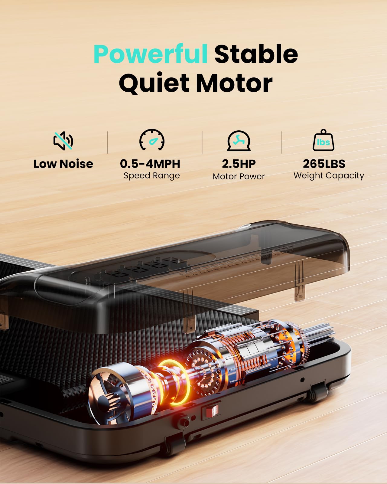 Abonow Walking Pad, 2.5HP Walking Pad Treadmill,2 in 1 Portable Under Desk Treadmill 265lb Weight Capacity,Walking Machine with Incline for Home Small,Remote Control,LED Display