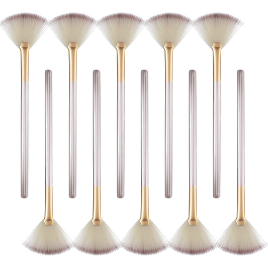 10 Pcs Fan Brushes for Facials, Fan Mask Brushes, Soft Facial Brushes Applicator for Mask Mud Cream Makeup Estheticians