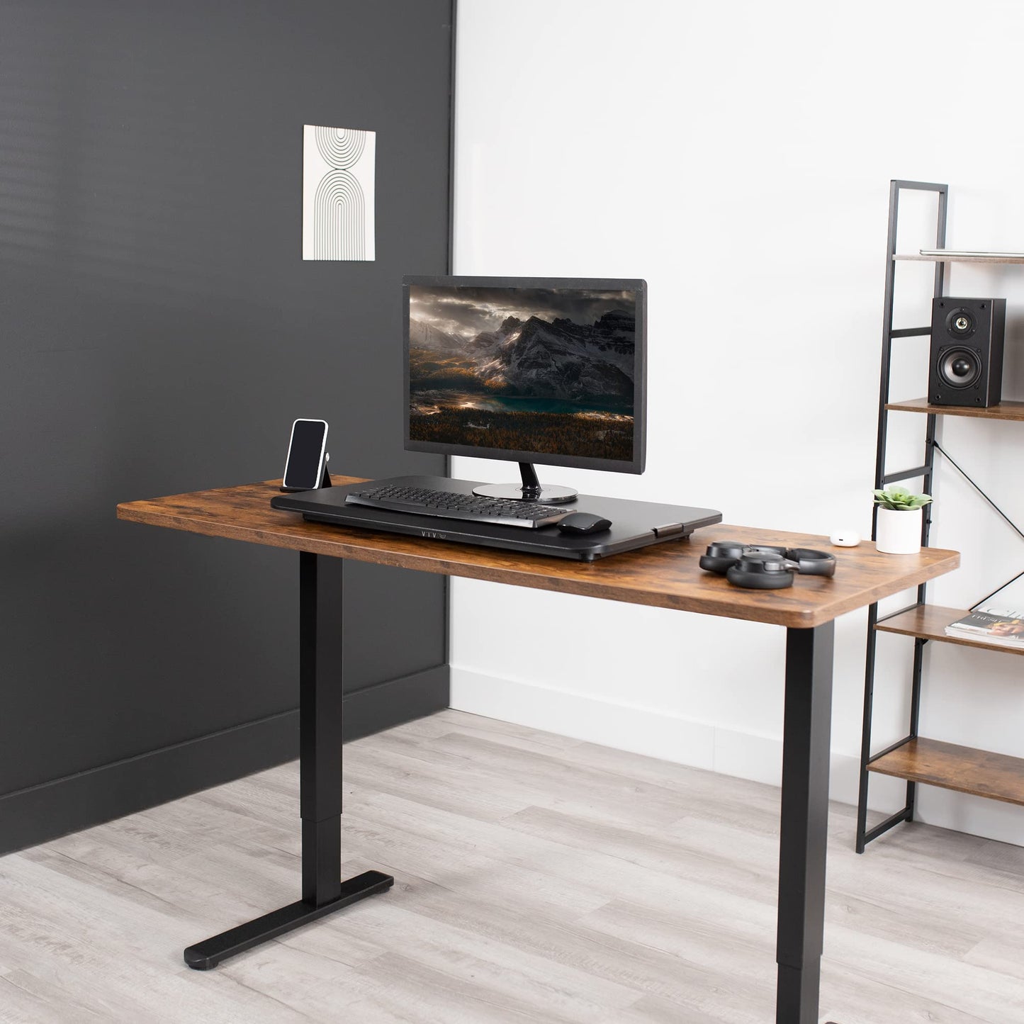 VIVO Economy Single Top Height Adjustable 29 inch Standing Desk Converter, Sit Stand Tabletop Monitor and Laptop Riser Platform Workstation, DESK-V000U
