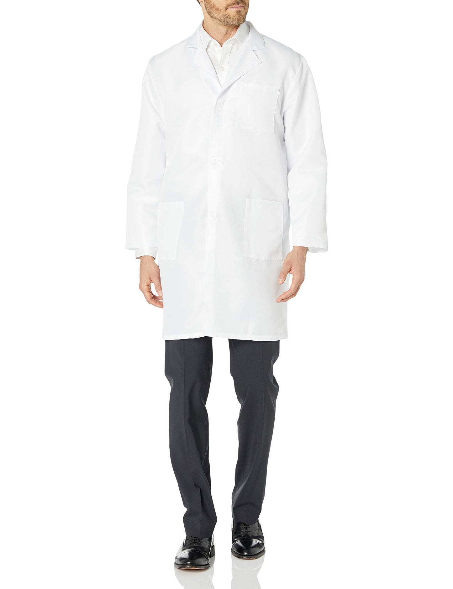 VOGRYE Professional Lab Coat for Men Women Long Sleeve, White, Unisex XL