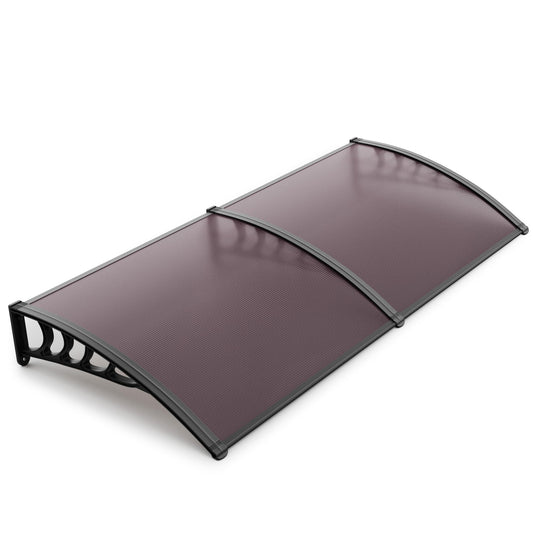 80"x40" Window Awning Door Canopy Exterior, Polycarbonate Cover Awnings for Doors Entrance, Entry Door Outdoor Front Door Overhang Awning for Sun Shutter, UV, Rain and Snow Protection, Brown
