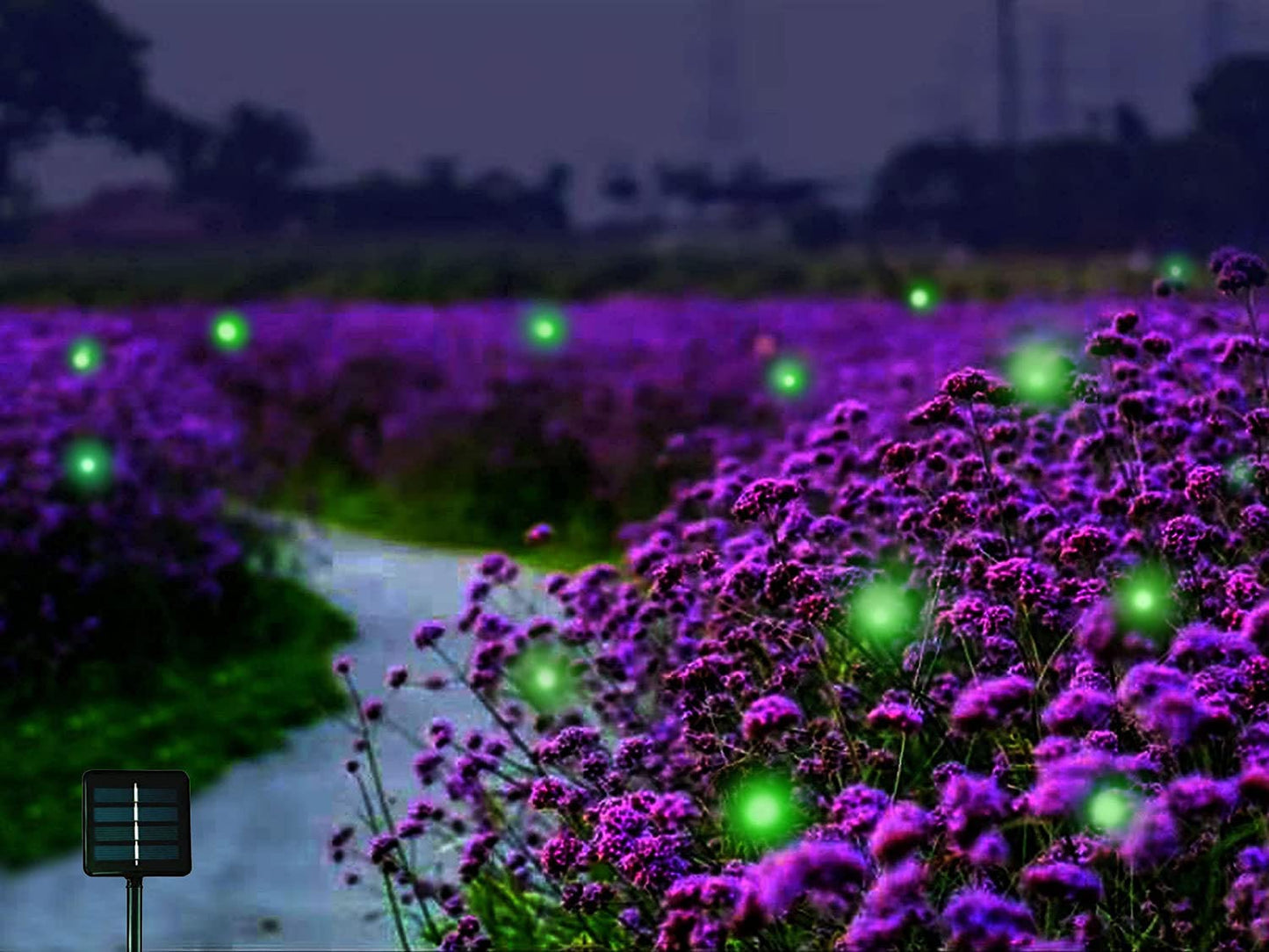 Wskvlcg Outdoor Solar Powered Firefly Lights Bugs with 9 Bee, Flickering Fireflies String Lights with 9 Amusing Fireflies Bulbs for Garden Patio Lawn, Brings Back Memories of Your Childhood