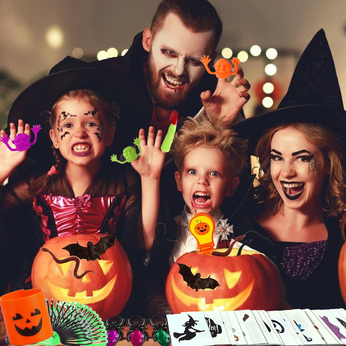 200PCS Halloween Party Favors Assortment Bulk, Halloween Toys for Kid Girls Boys Goodies Party Bags Stuffers Fillers Prizes for Trick or Treat Classroom Prize