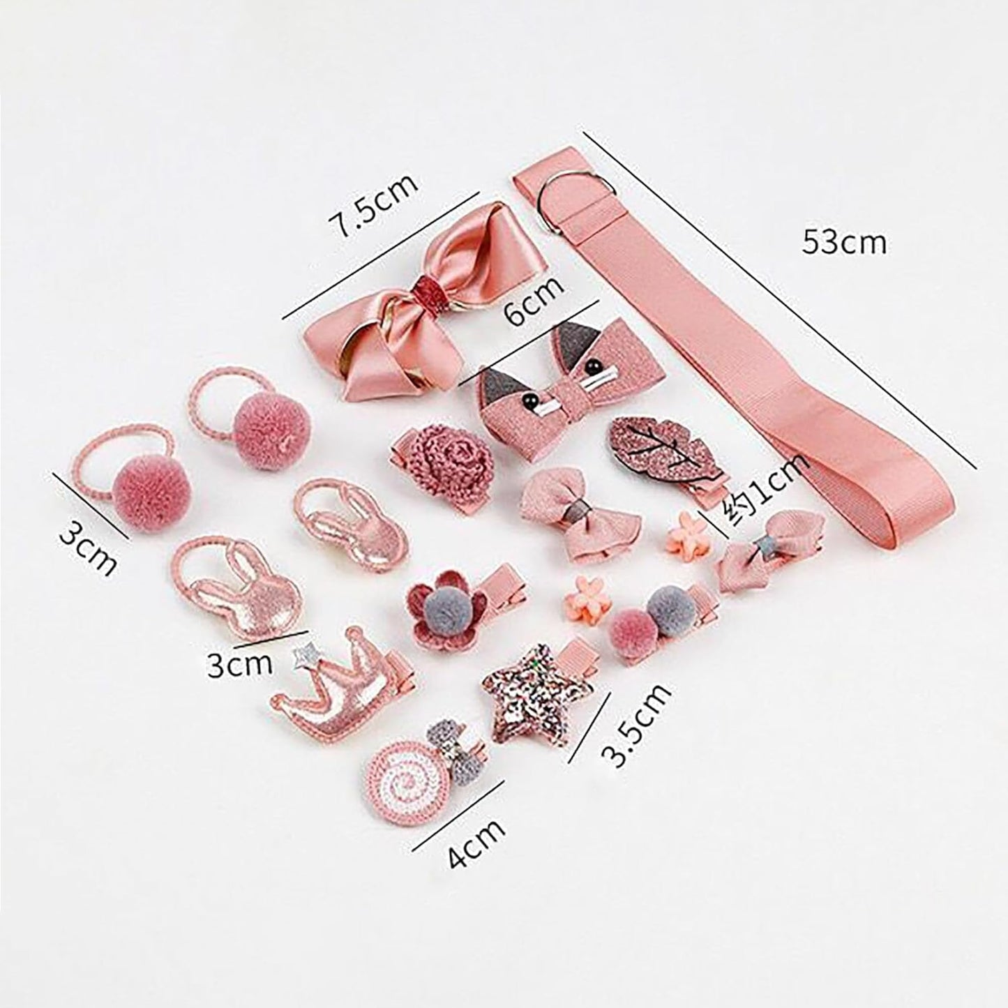 18 Pcs Cute Kids Hair Accessories Bow Elastic Hair Bands Toddler Hair Clips Various Styles Girls Hair Accessories With Organizer and Gift Box Suitable for Girls Baby Teenage Use