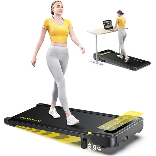 Walking Pad with Incline, Under Desk Treadmill, Portable Treadmills for Home/Office, 2.5HP Walking Jogging Running Machine 300 lbs Capacity with LED Display, Remote Control/App Control