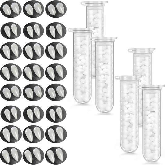 24 Pairs Vampire Teeth for Cosplay-4 Size Fake Fangs with 6 Tube Solid Adhesive for Halloween Props, Anime Party Dress Up Costume Masquerade Accessory Gift for Christmas Party