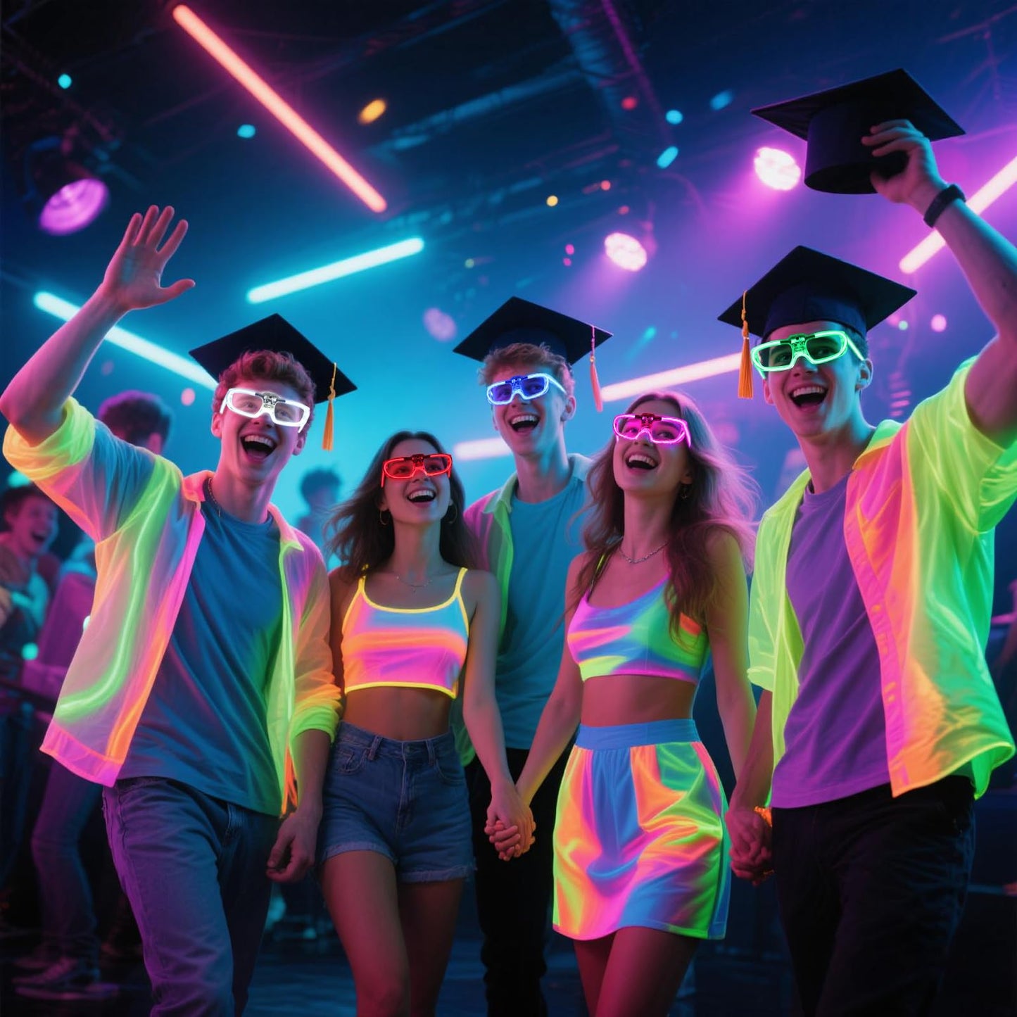 28 Packs LED Glasses 5 neon color 3 Light Modes Glow Sticks Light Up Glasses,Glow In The Dark Party Supplies Favors for Kids Adults Flashing toy fit Valentine's Day Easter Christmas Halloween Birthday