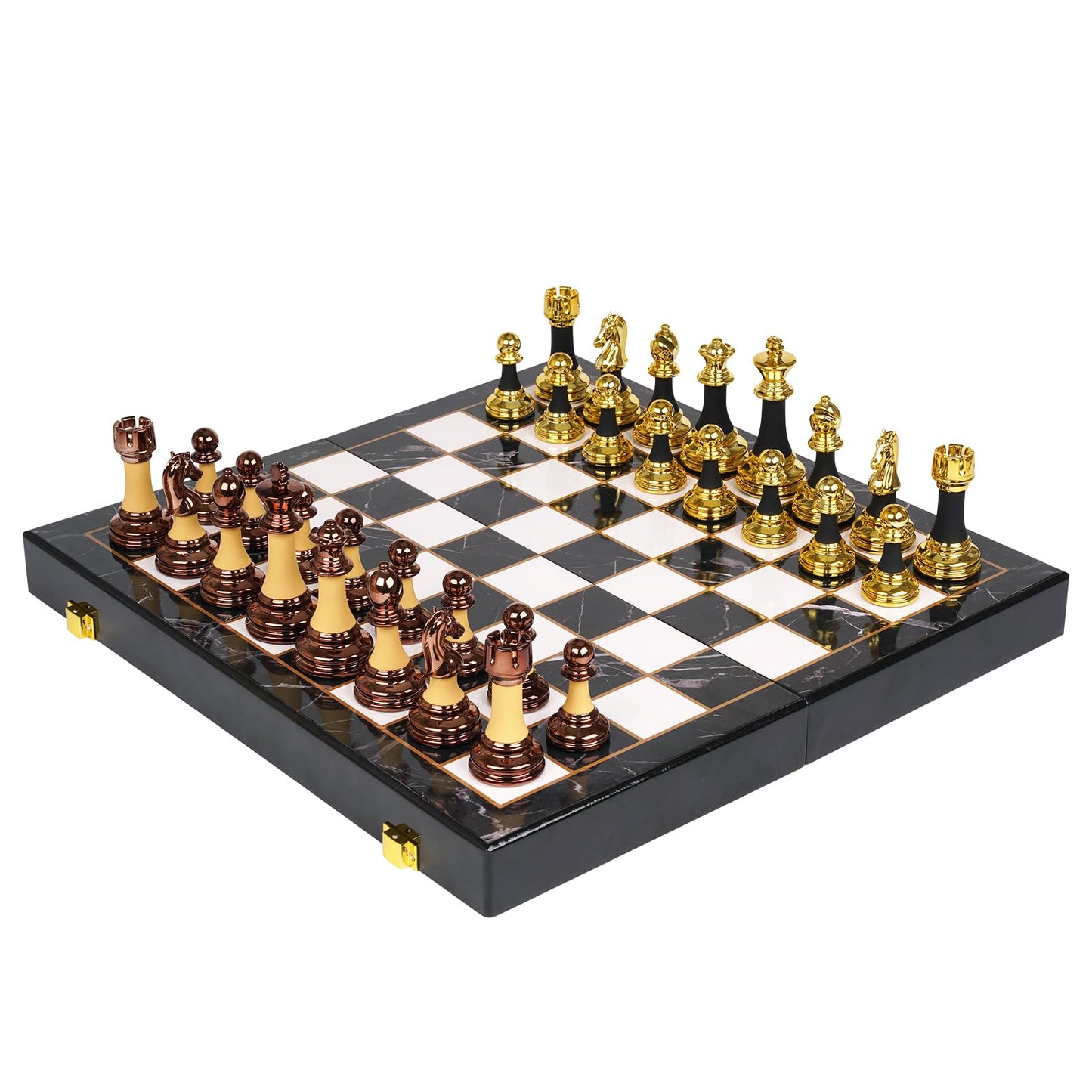 15" Acrylic Chess Sets for Adults Kids with Zinc Alloy + Acrylic Chess Pieces & Portable Folding Wooden Chess Board Travel Tournament Chess Set Strategy Board Game Gift – Chessmen