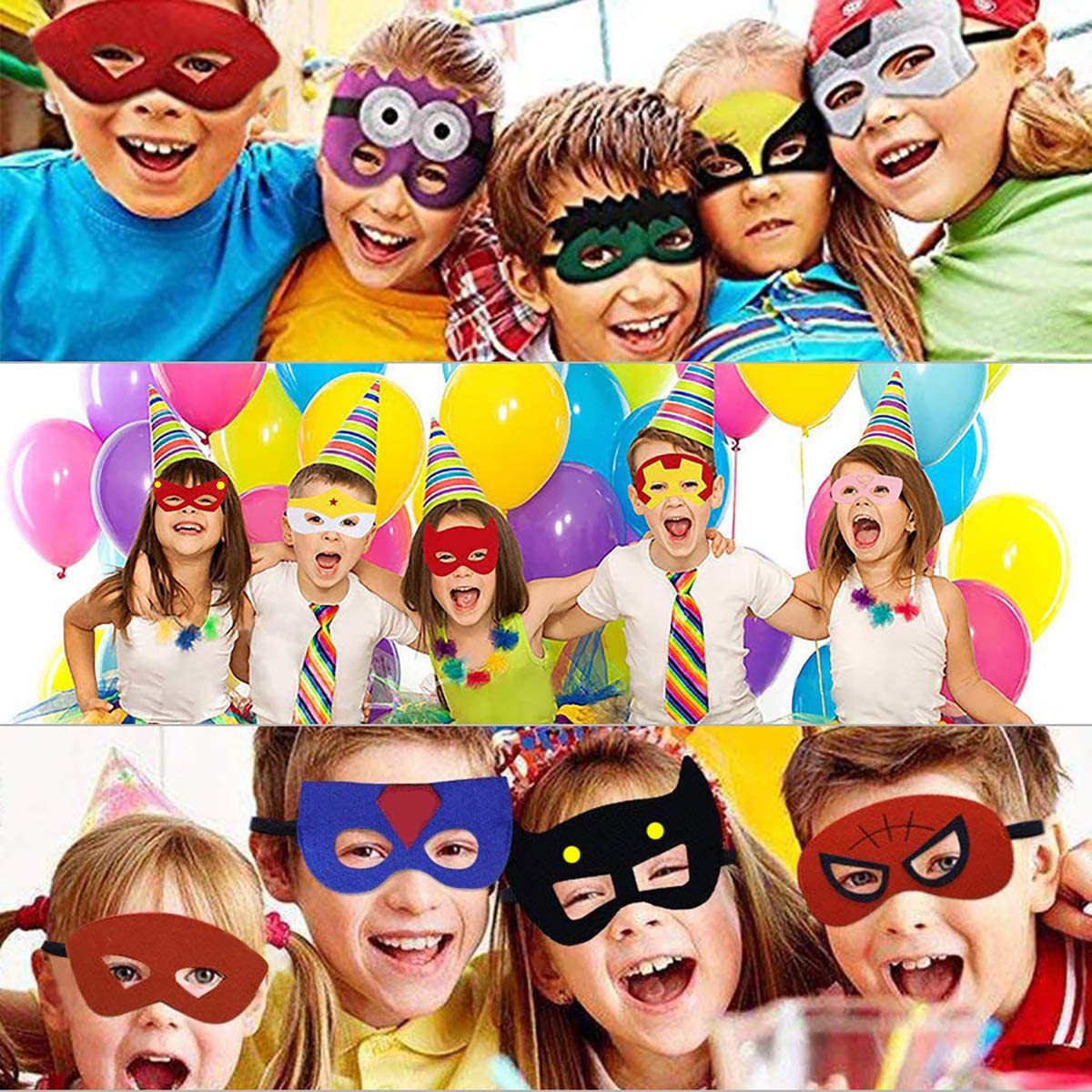 35 Packs Party Favors Masks for Kid, Cosplay Masks for Birthday, Hero Party Mask Children Masquerade Cosplay Eye Mask