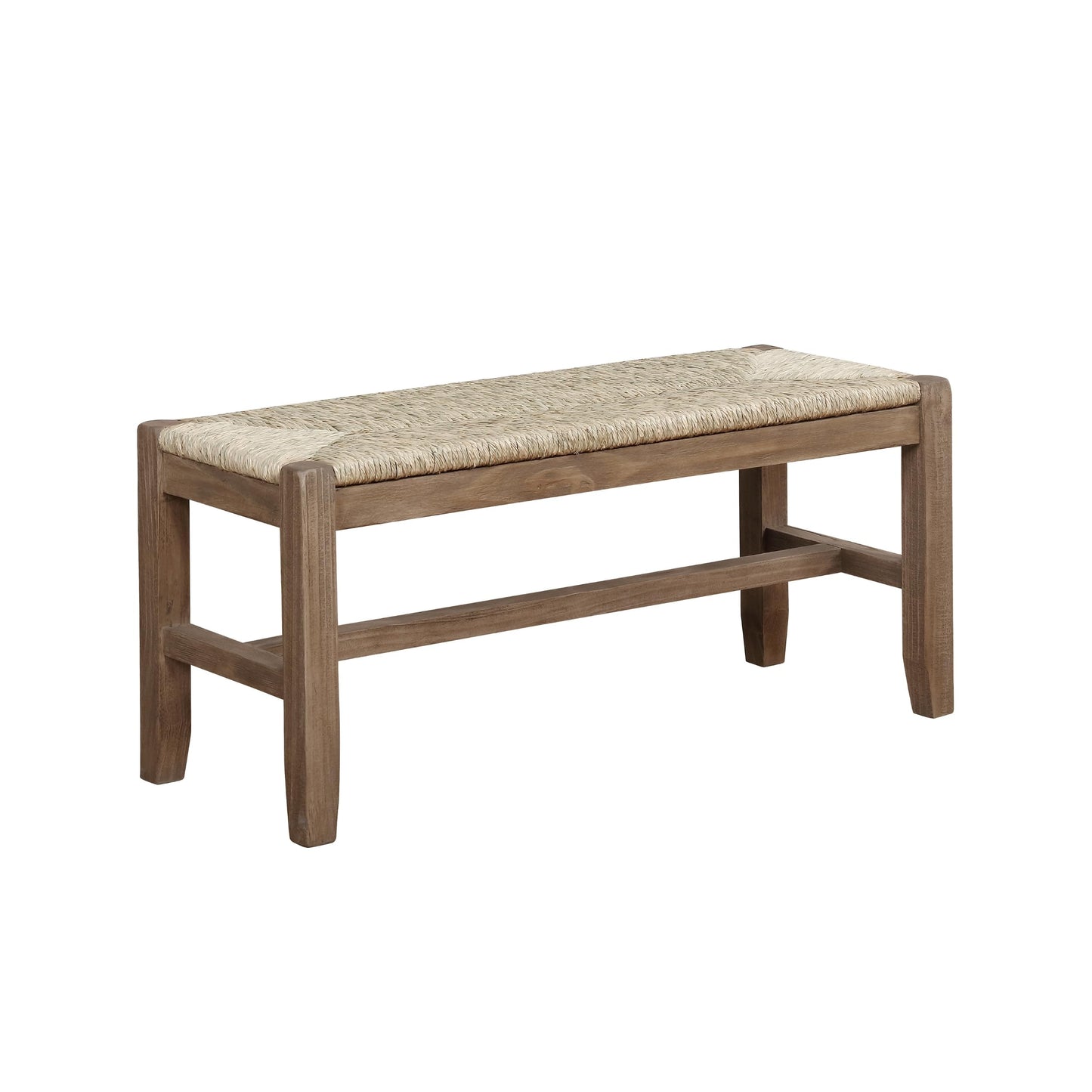 Alaterre Furniture Newport 40" Wood Bench with Rush Seat