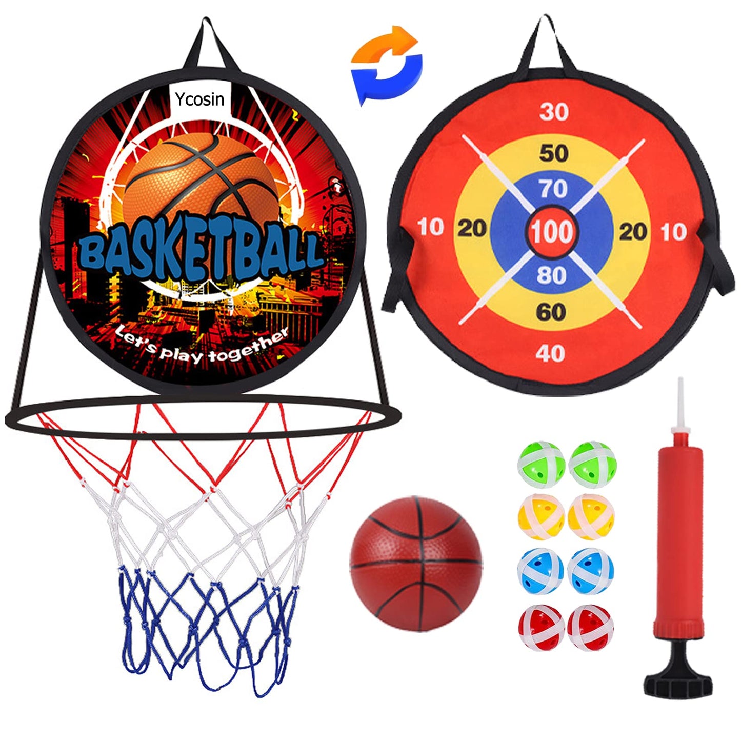 14" Dart Board, Basketball Hoop for Kids Toddlers, Sports & Outdoor Play Toys, Kids Boy Toys, Birthday Gift Toy for 3 4 5 6 7 8 9 10 11 12 Year Old Boys Girls, Easter Gifts Party Favors