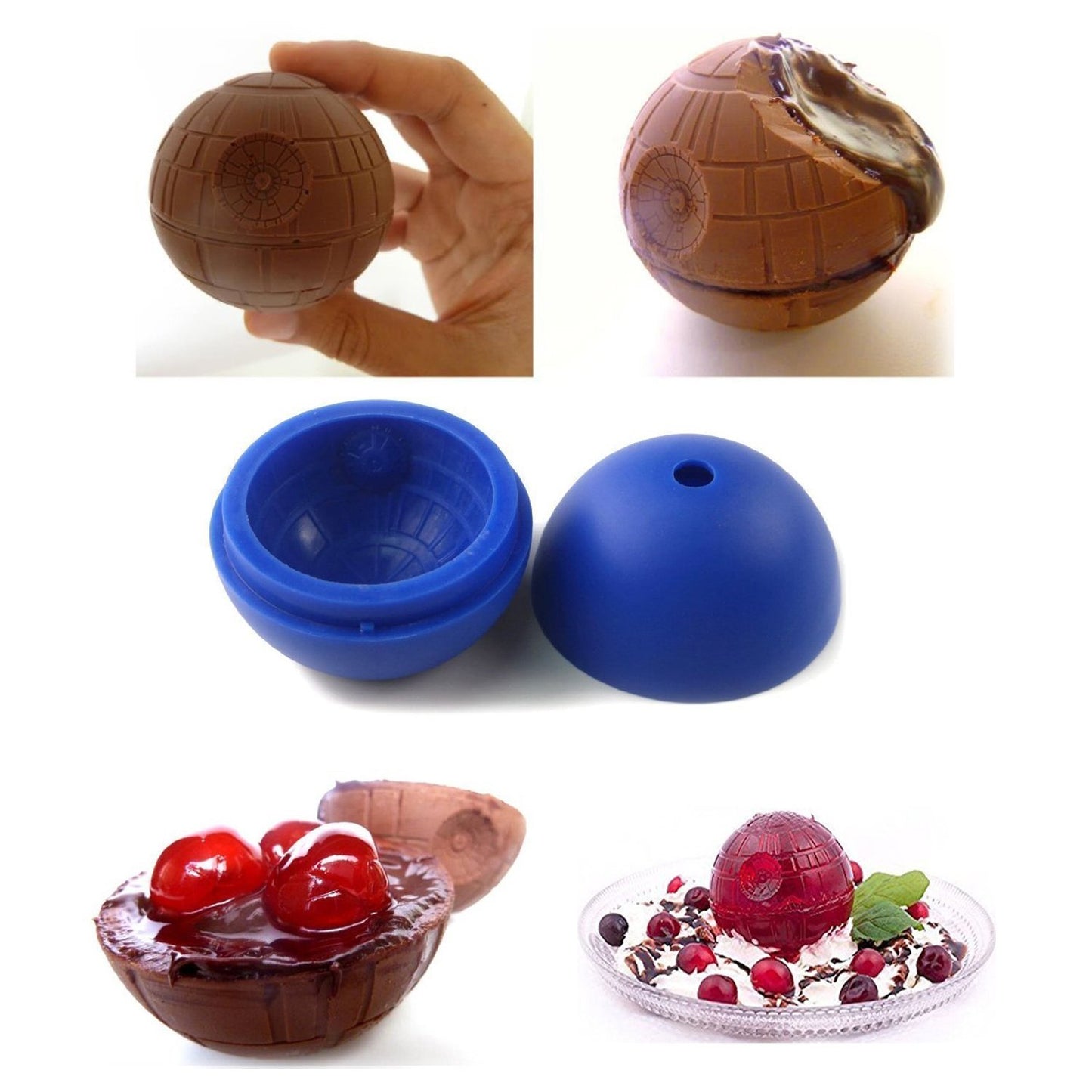 WllRun 2 Packs Silicone Ice Cube Mold Tray,Chocolate Maker Tools,Ice Ball Shape for Drinks(Blue)