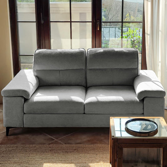 71.25" Modern Couches for Living Room, Deep Seat Sofa with 8” Cushion, Comfy 2-Seater Chenille Loveseat with Convertible Armrest, Removable Sofa Cover, High Leg(Light Gray)