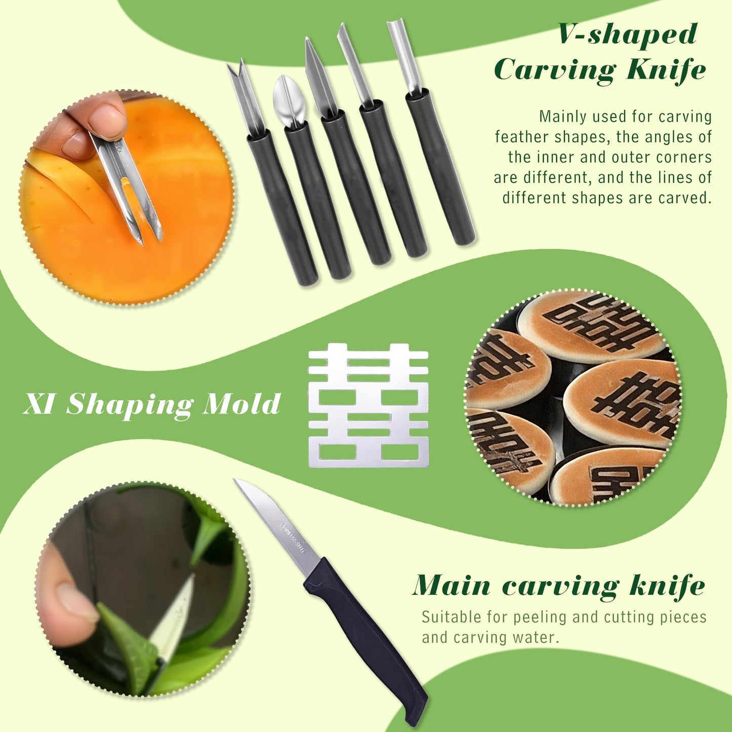46-Piece Stainless Steel Fruit Carving Tools Set - Professional Watermelon Carving Knife Kit with Ergonomic Handles & Portable Case, Durable Fruit Cutting Tools for Culinary Arts, Sculpting, Peeling