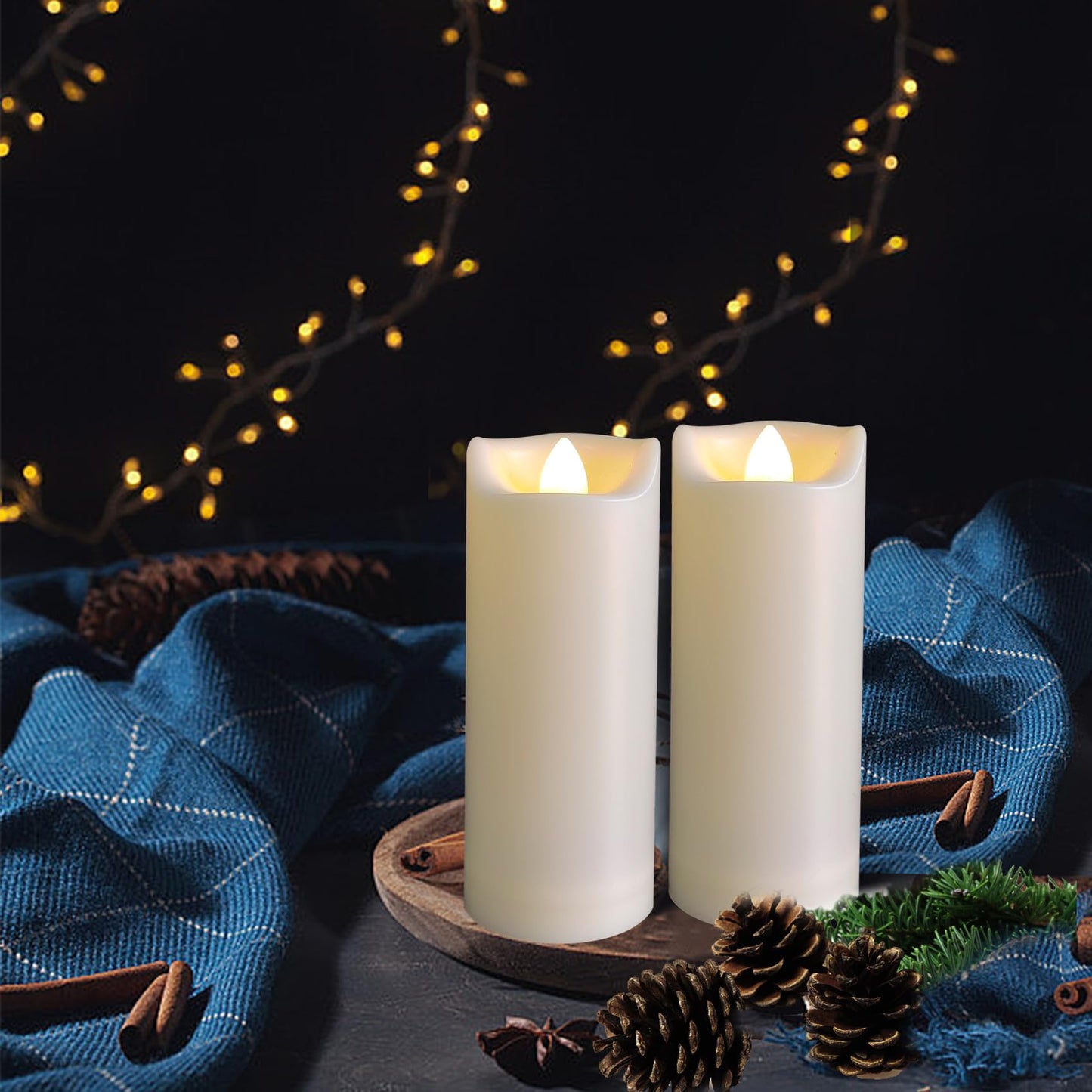 4 Pack LED Battery Operated Candles 2"x5" Plastic Flickering Flameless Candles with Timer Outdoor Waterproof Wedding Party Halloween Christmas Decoration Gifts Realistic Slim Tall Pillar Candles