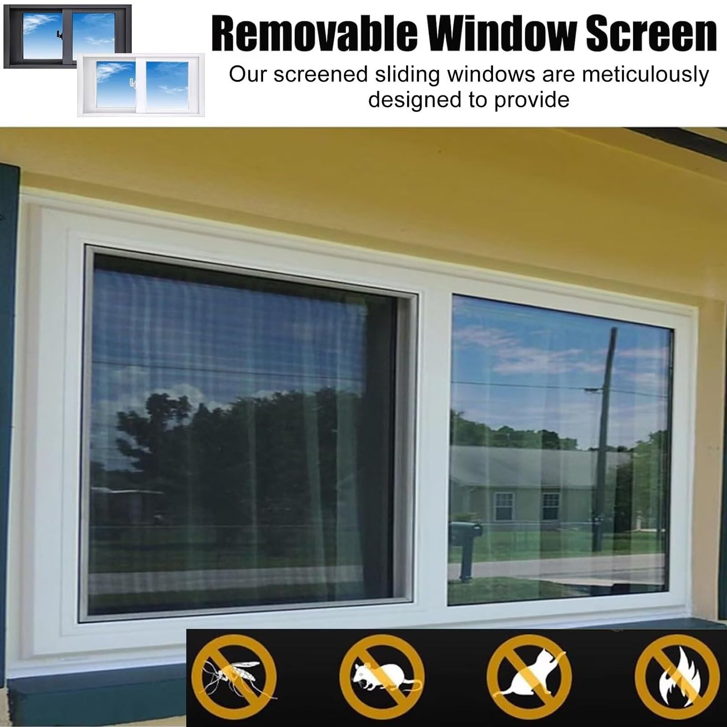 White，20x12in Shed Window Basement Replacement Windows, 51x30cm，Aluminum Sliding Window with Screen and Tempered Glass, Ventilation Windows