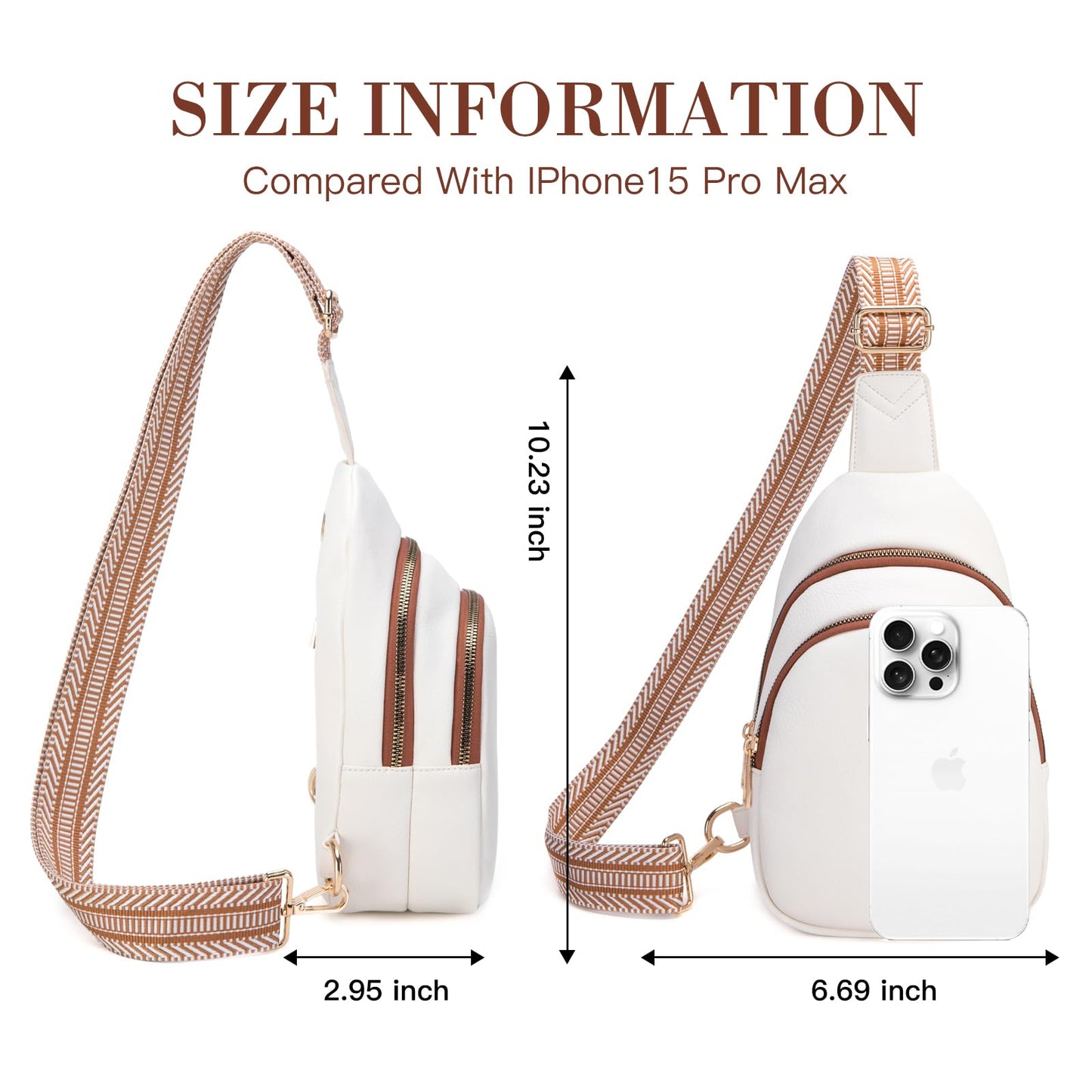 Viverte Crossbody Bags for Women Initial Sling Bag Cross Body Fanny Packs Personalized Gifts for Mom Women Wife (Beige with Brown-E)