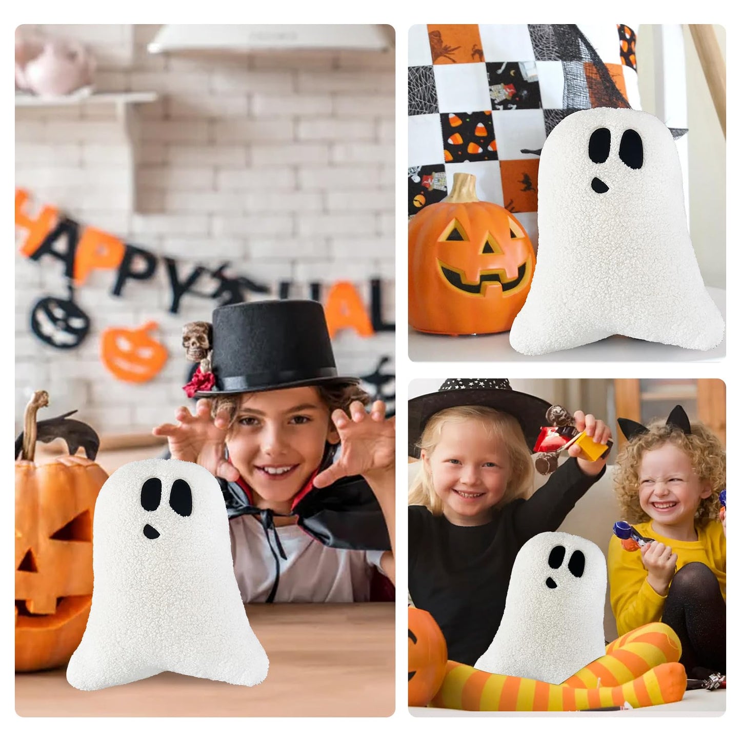 WSARZAHE Halloween Pillows, Ghost Pillow, Fall Decorative Pillow Indoors, Halloween Decorative Throw Pillow, Cute Pillow for Home (14.6 Inch)