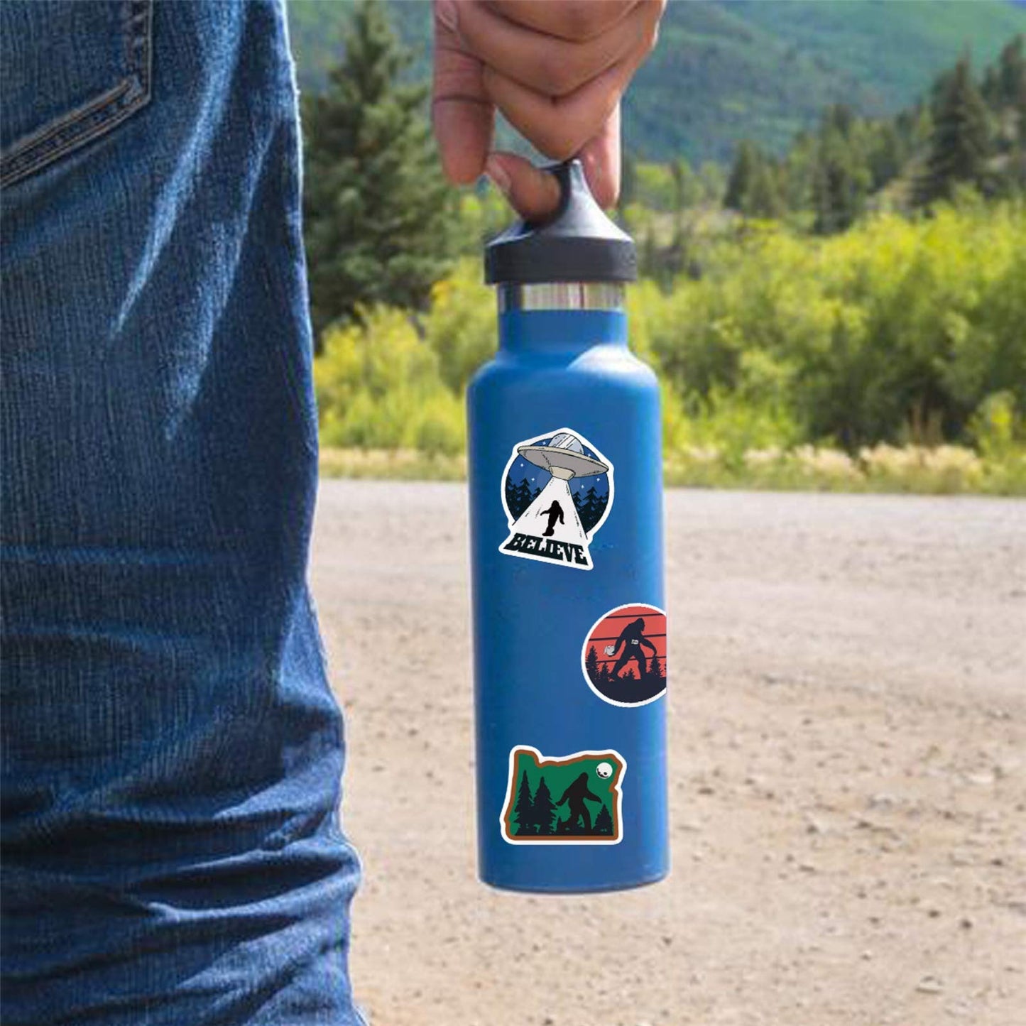 50Pcs Bigfoot Outdoor Nature Vinyls Stickers Laptop Sticker Waterproof Stickers Luggage Skateboard Water Bottle Stickers Decal Bicycle Bumper Snowboard Decorate Gift for Kid