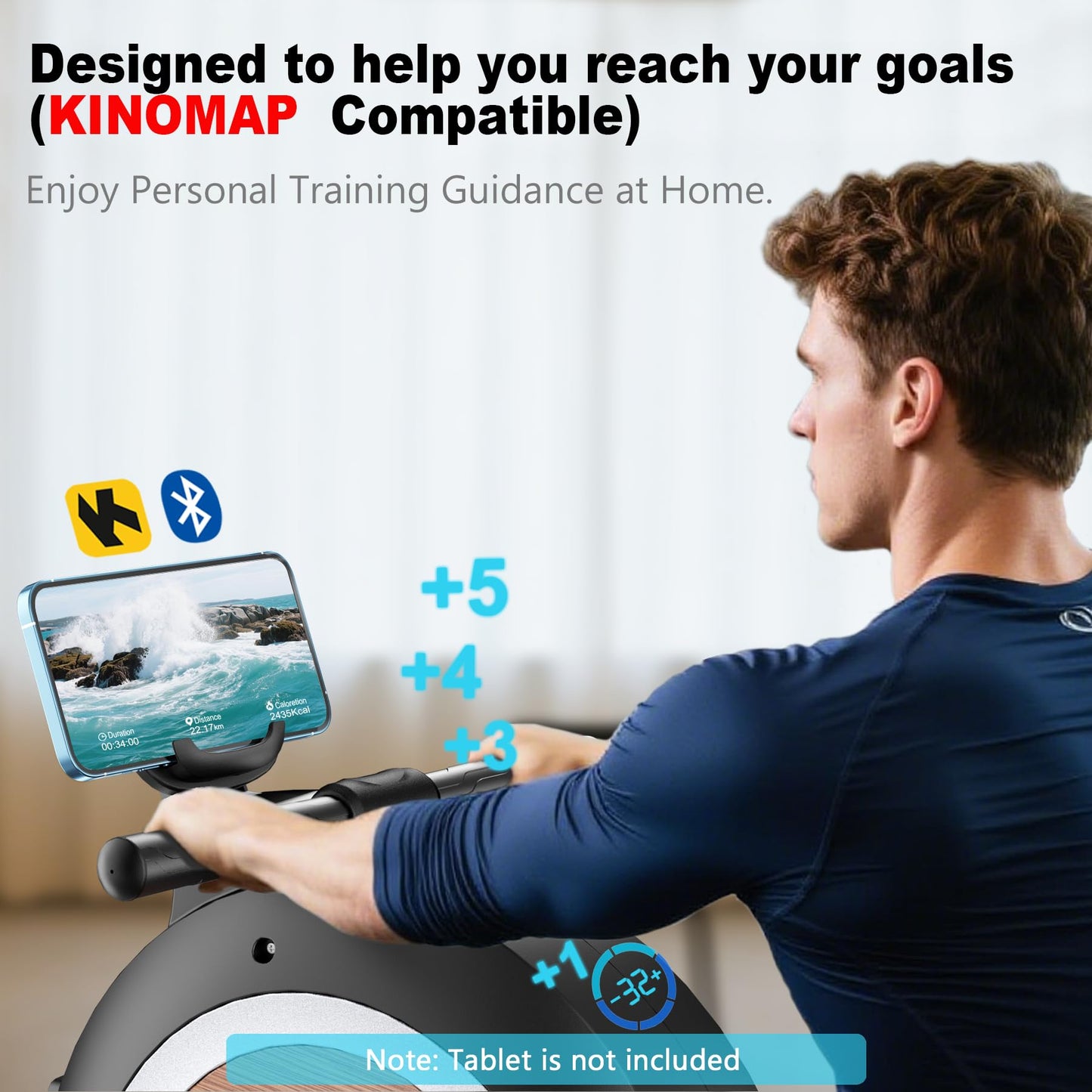 WENOKER Rowing Machine, Magnetic Rowing Machine for Home, Upgraded 32-Levels Quiet Resistance with Smart Electronic Knob, 350 LBS Weight Capacity, Compact Rower Machine Easy Assembly, App Supported