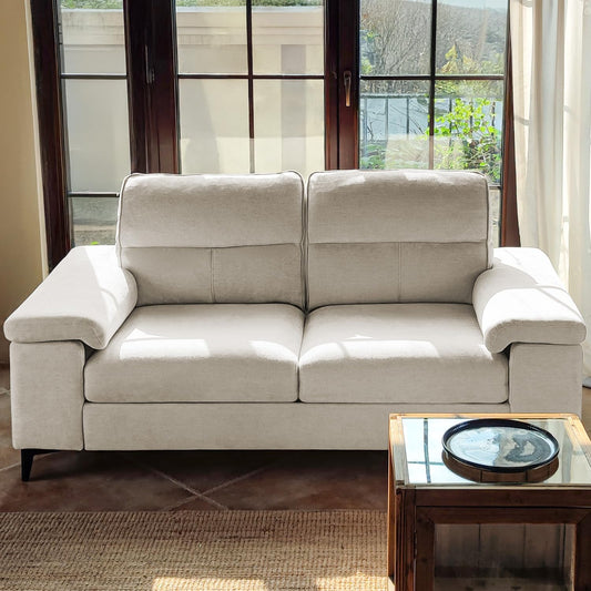 71.25" Modern Sofa Couch for Living Room, Deep Seat Sofas with 8”Cushion, Comfy 2-Seater Chenille Loveseat with Convertible Armrest, Removable Sofa Cover, High Leg (Beige)