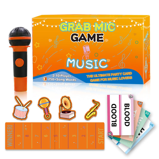 2025 New Family Karaoke Party Game, Fun The Microphone Board Games, 2-10 Players - 250 Music Lyrics, Great for Kids, Adult & Music Lovers, Game Nights, Birthday Gift
