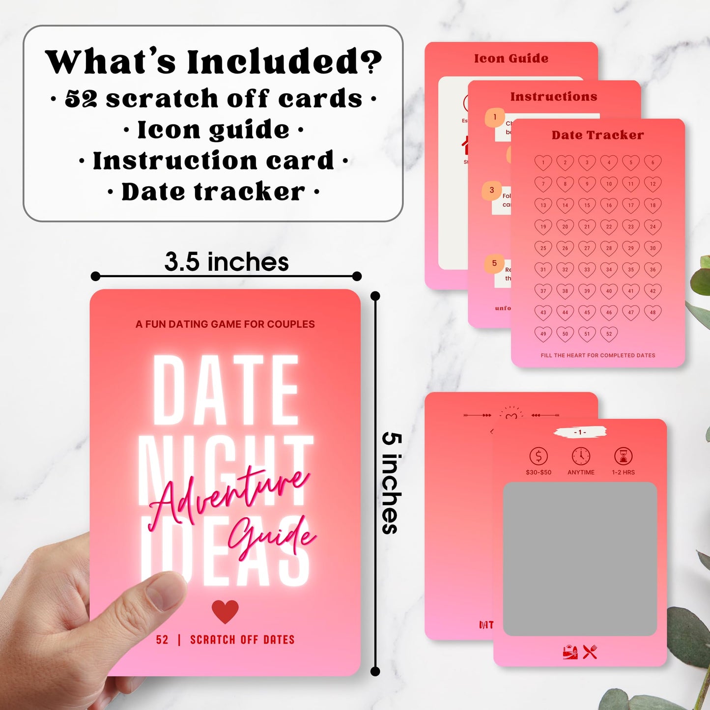 Wallertree 52 Scratch Off Date Night Ideas - Fun & Adventurous Date Night Cards for Couples - Romantic Wedding Gifts for Newlyweds - Cool Bridal Shower Gift Idea