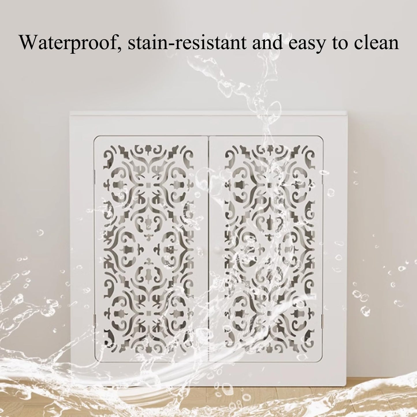White Radiator Cover, Heater Cover Cabinet Shelf for Old Radiators, Modern Wood Cabinet Shelf Organizer for Living Room, Bedroom & Bathroom (White, 19.7 * 27.6 * 7.9in)