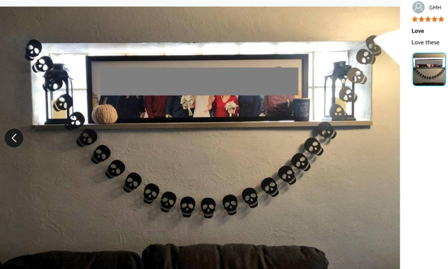 36 PCS Black Skull Garland - Birthday Decorations - Party Decorations - Party Décor - Creative Decorations.