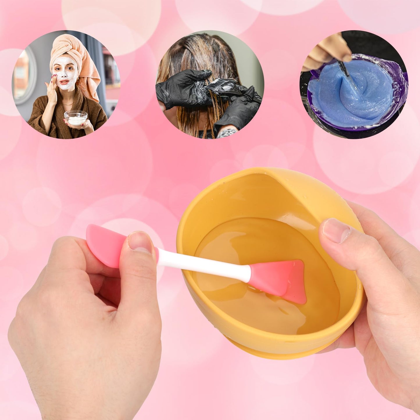 4pcs Silicone Face Mask Applicator, Dual-Head Mask Brushes Facial Mask Brush Applicator Soft Face Mask Spatula Beauty Brush Tool for Applying Mud Mask Lotion Skincare Cream (4 Colors)