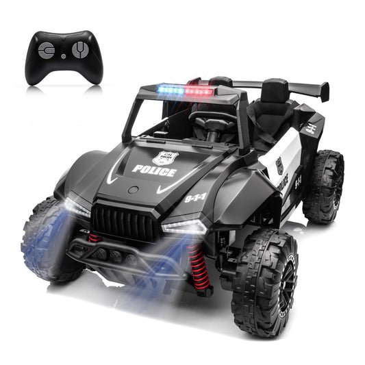 24V 2-Seater Kids Ride On Car Electric Off-Road UTV Side by Side with 200W*2 Powered Wheel Electric Vehicle with Remote Control, Bluetooth, LED Light Gift for Boys and Girls Black