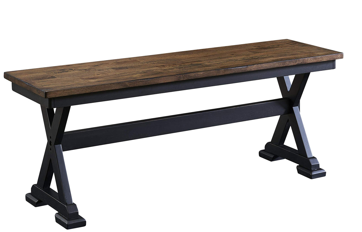 A-America Stone Creek Transitional Solid Wood Dining Bench in Chickory and Black