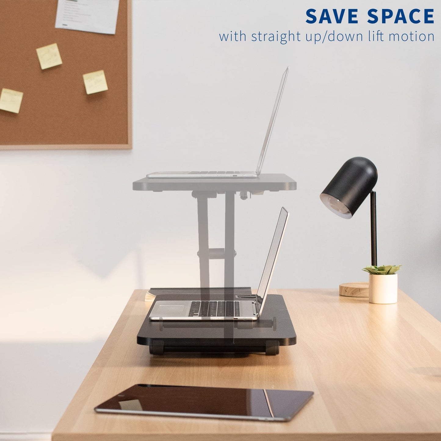 VIVO Black Small Single Top 28 inch Standing Desk Converter, Tabletop Sit to Stand Monitor Riser with Scissor Lift Height Adjustment, DESK-V011F