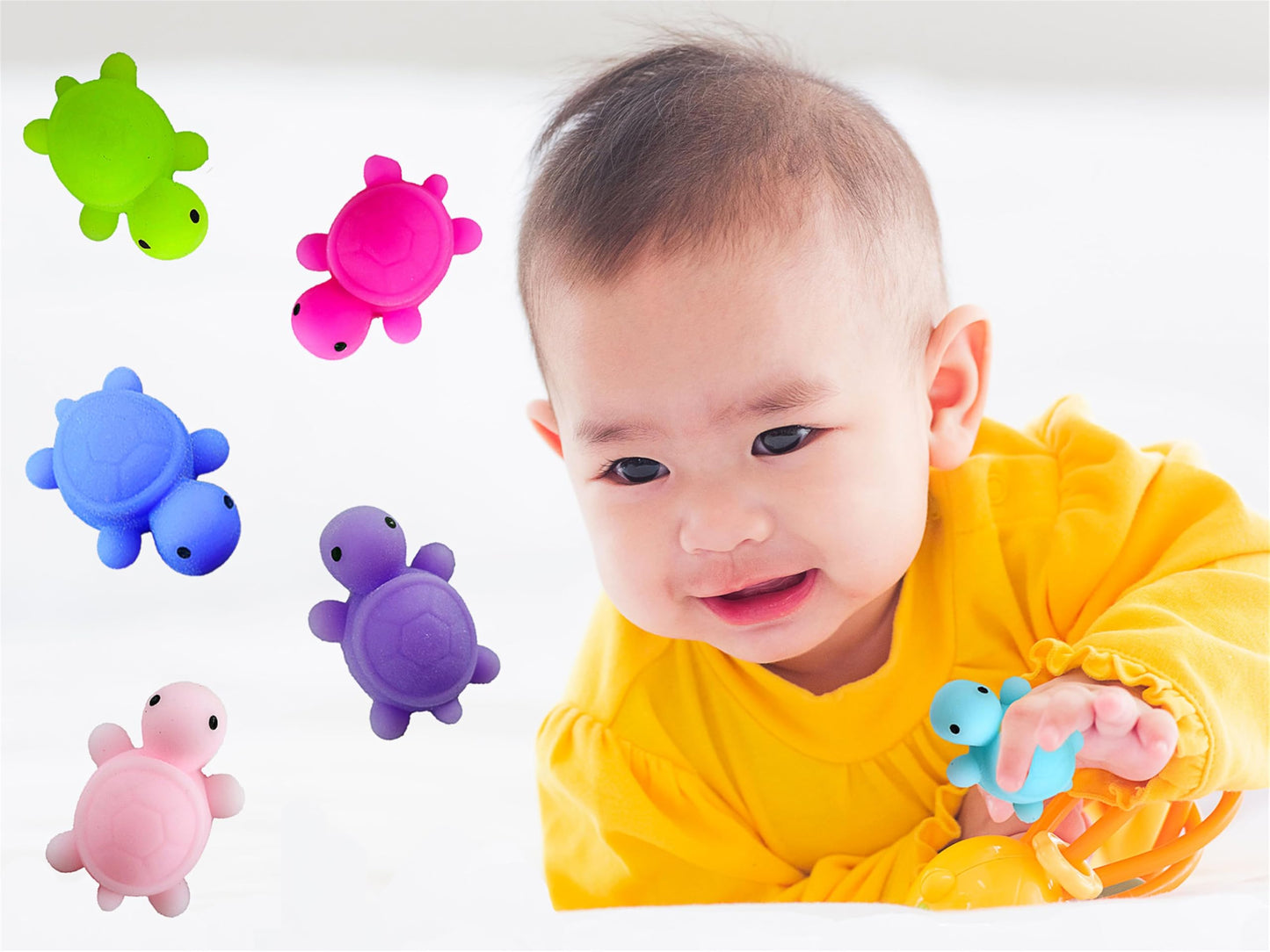 30 Packs Bulk Squeeze Ocean Turtle Classroom Students Prize,Goodie Bag Stuffers, Mini Squishy Animal Holiday Rewards Party Favors
