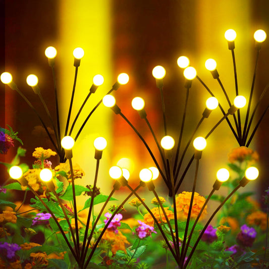 AAOVEFOX Solar Outdoor Lights, 6 Pack Firefly Solar Garden Lights for Outside, Garden Decorations