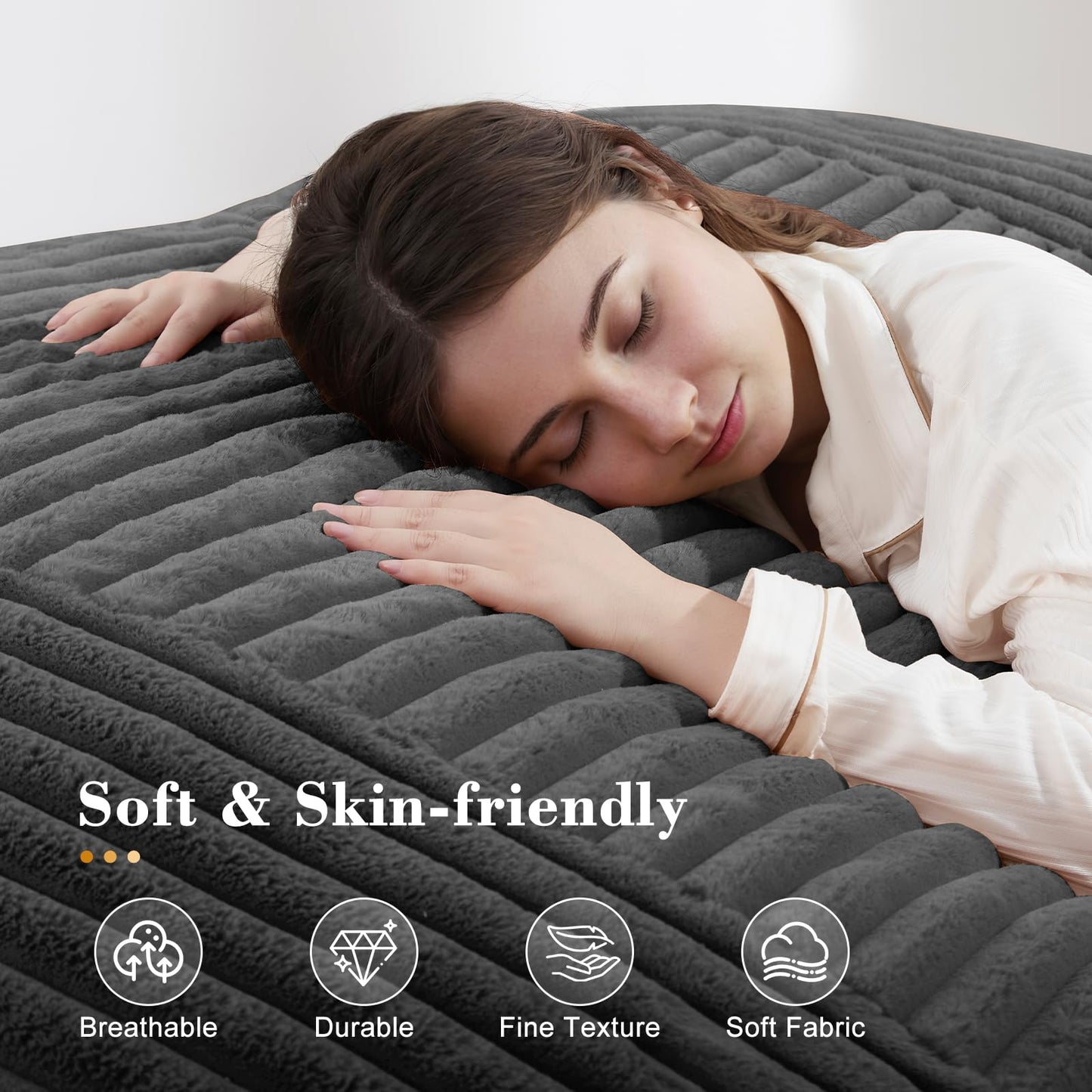 3-in-1 Giant Bean Bag Chair for Adults & Kid, Convertible Floor Sofa to Mattress, High-Density Foam Chair Bed with Washable Cover, Multi Functional Lounge Couch for Bedroom, Living Room (Dark Grey)