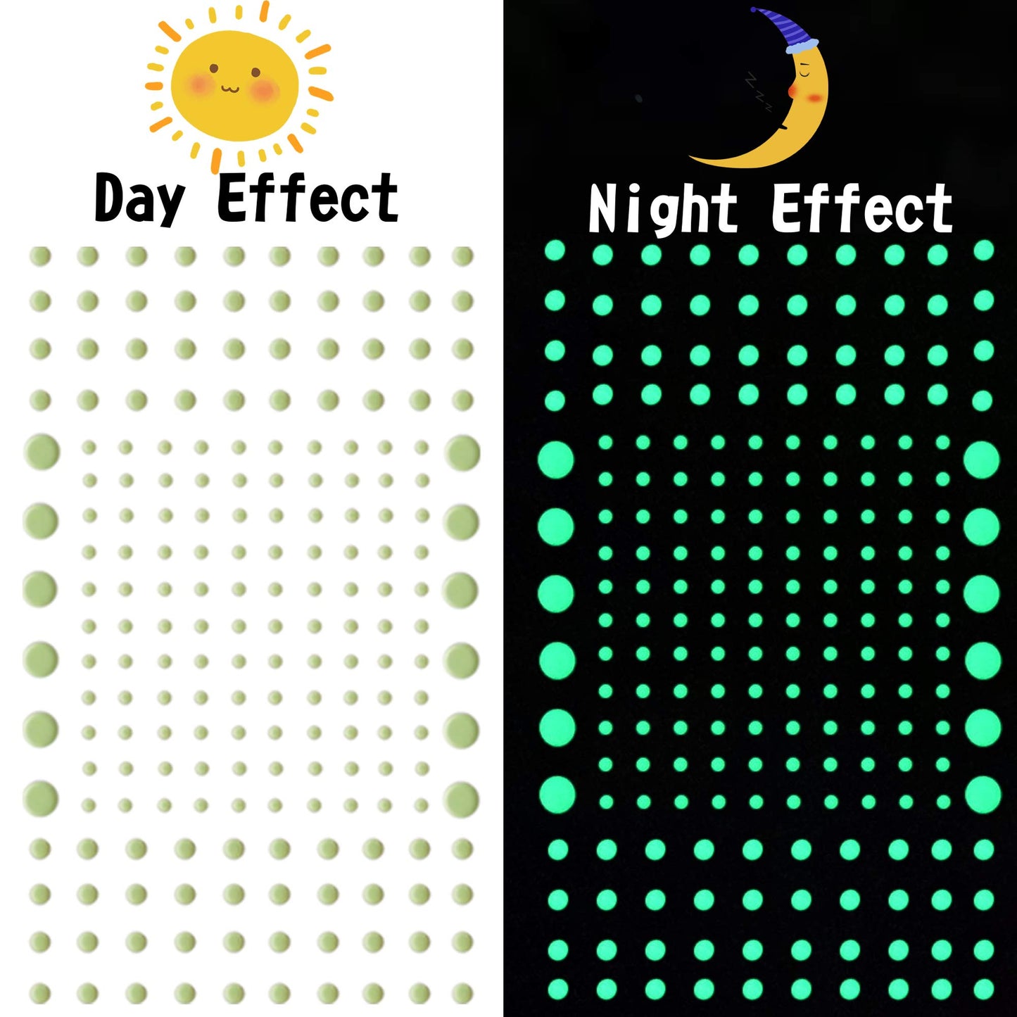 808 PCS Glow in The Dark Stars for Ceiling, Glowing Wall Decals Decor Stickers,(404 Pcs Green and 404 Sky Blue) 3D Adhesive Dots Decor Starry Sky Decor for Kids Bedroom or Birthday Gift