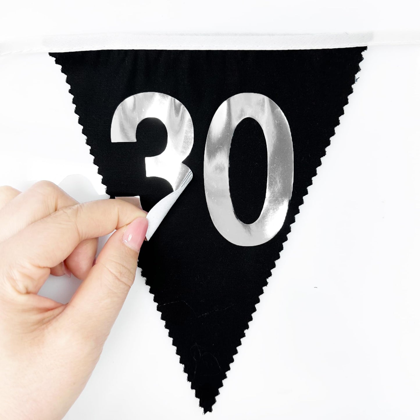 26FT Black Silver 30th Birthday Party Decorations Fabric Pennant Banner Garland Streamers for Women Mens Dirty Thirty 30 and Fabulous Birthday Cheers to 30 Years Anniversary Talk Thirty To Me Decor