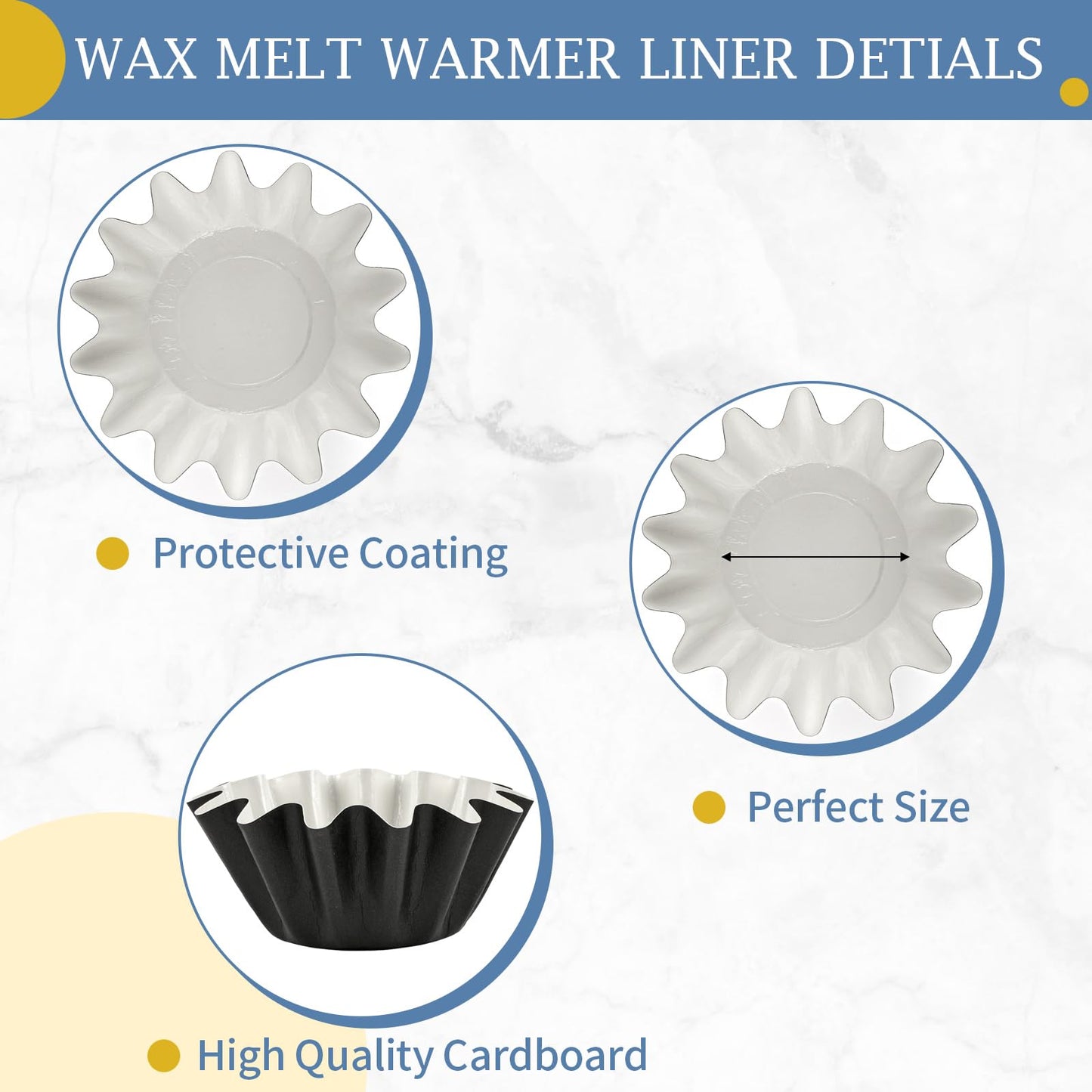 50 Pcs Wax Melt Liners, Wax Melt Warmer Liners, Leakproof & Reusable Wax Melt Cups for Wax Burner, Wax Melters, Candle Warmers, Scented Wax, Plug Warmers, Electric Wax Warmers