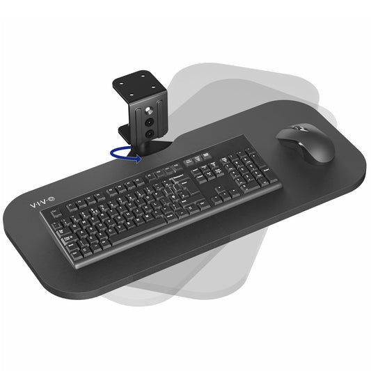 VIVO Rotating Computer Keyboard and Mouse Tray Under Desk Mount, Swiveling 23 x 10 inch Platform, Ergonomic Typing, Black, MOUNT-KB01B