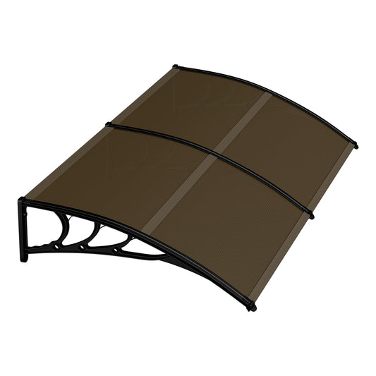 40 inch x 80 inch Window Awning Door Canopy Polycarbonate Cover Outdoor Front Door Patio Sun Shetter (Brown 1pcs)