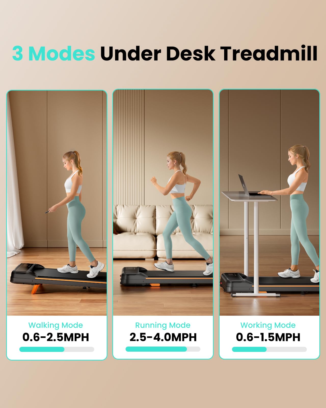 Abonow Walking Pad, 2.5HP Walking Pad Treadmill,2 in 1 Portable Under Desk Treadmill 265lb Weight Capacity,Walking Machine with Incline for Home Small,Remote Control,LED Display