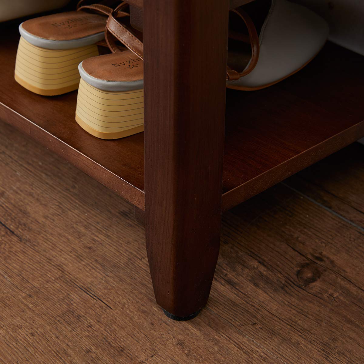 XKZG Storage Bench Wooden Shoe Rack Bench Rustic Solid Wood Entryway Bench (Brown,23.6")
