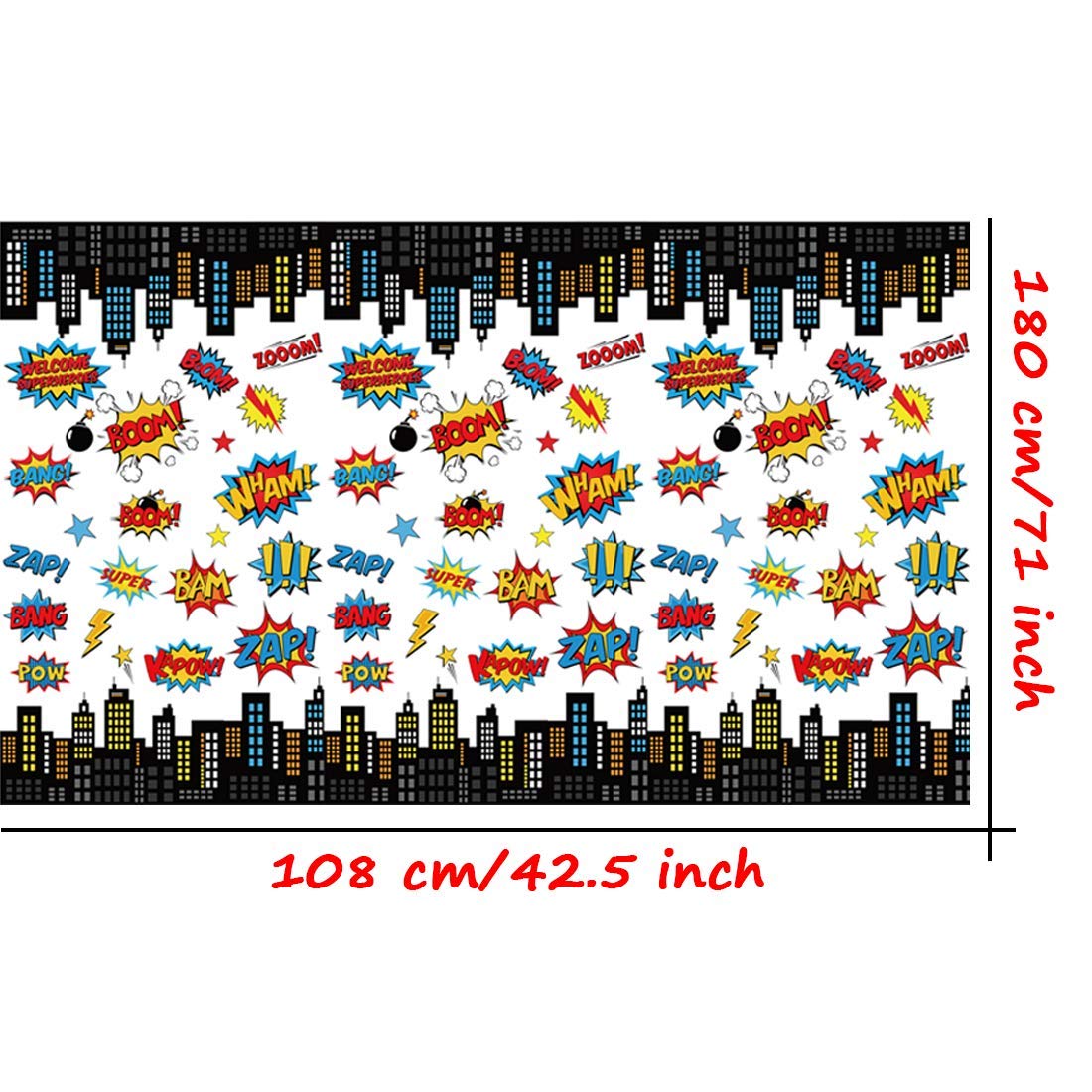 5 Pack Superhero Plastic Table cover,43" x 71" Superhero Tablecloths Party Supplies Decorations