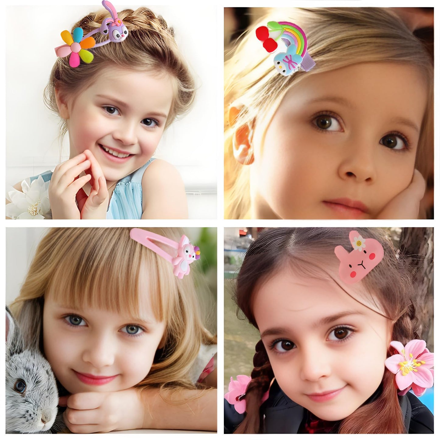 62PCS Girls' Hair Accessories Set: Toddler Barrettes, Flower, Rainbow, Candy Fruits Clips, Hair Pins, and Cute Hair Clips for Girls & Baby (Style 1)